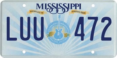 MS license plate LUU472