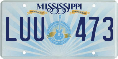 MS license plate LUU473