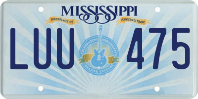 MS license plate LUU475