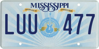 MS license plate LUU477