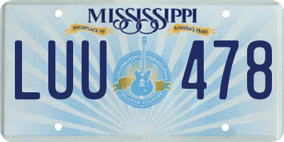 MS license plate LUU478
