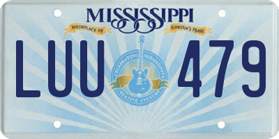MS license plate LUU479