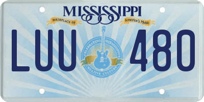 MS license plate LUU480
