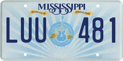 MS license plate LUU481