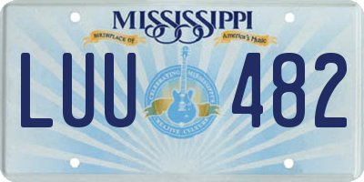 MS license plate LUU482