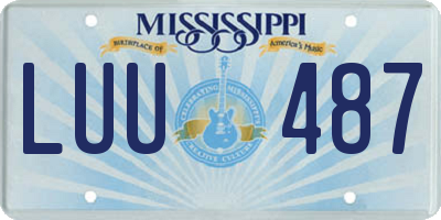 MS license plate LUU487