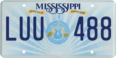 MS license plate LUU488