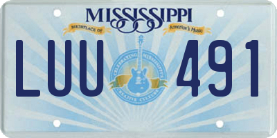 MS license plate LUU491