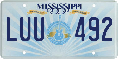 MS license plate LUU492