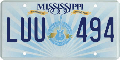 MS license plate LUU494