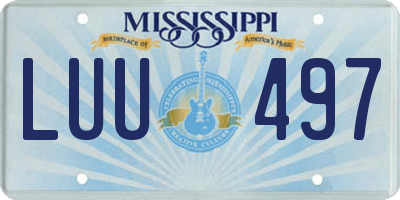 MS license plate LUU497