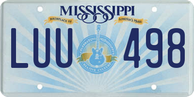 MS license plate LUU498