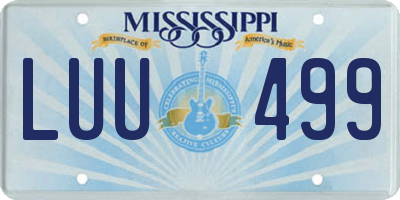 MS license plate LUU499