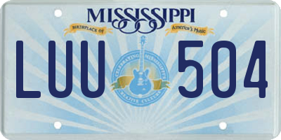 MS license plate LUU504