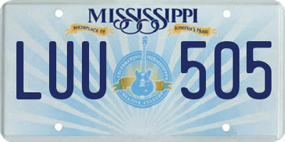 MS license plate LUU505