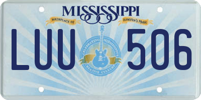 MS license plate LUU506