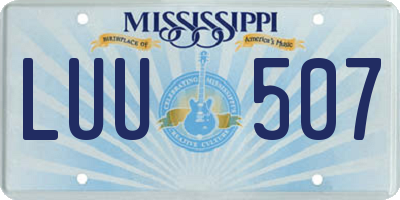 MS license plate LUU507