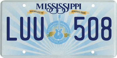 MS license plate LUU508