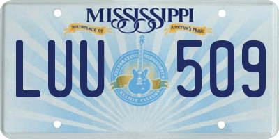 MS license plate LUU509