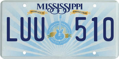MS license plate LUU510