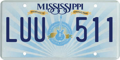 MS license plate LUU511