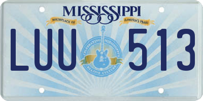 MS license plate LUU513