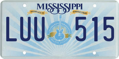 MS license plate LUU515