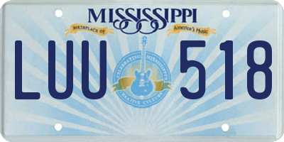 MS license plate LUU518