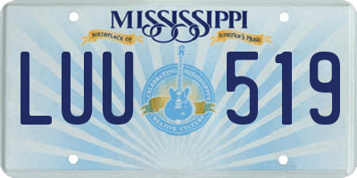MS license plate LUU519