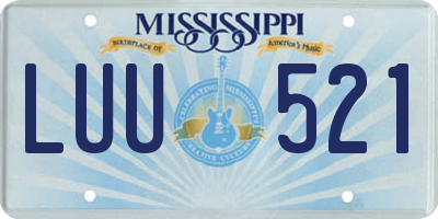 MS license plate LUU521