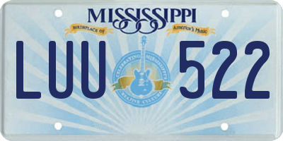 MS license plate LUU522