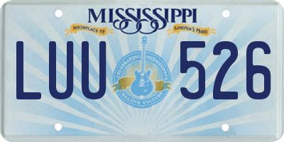 MS license plate LUU526