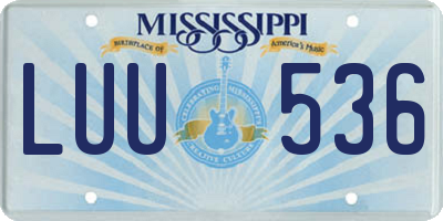 MS license plate LUU536