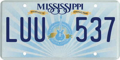 MS license plate LUU537