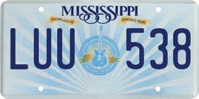 MS license plate LUU538