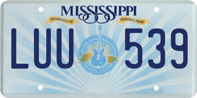 MS license plate LUU539