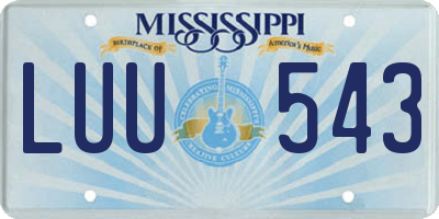 MS license plate LUU543