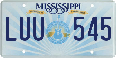 MS license plate LUU545