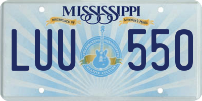 MS license plate LUU550