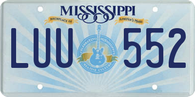 MS license plate LUU552