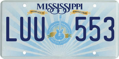 MS license plate LUU553