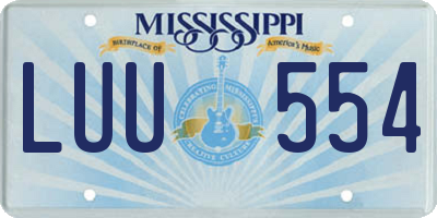 MS license plate LUU554