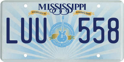 MS license plate LUU558