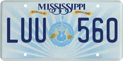 MS license plate LUU560