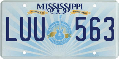 MS license plate LUU563