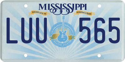 MS license plate LUU565