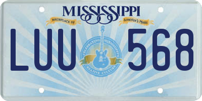 MS license plate LUU568