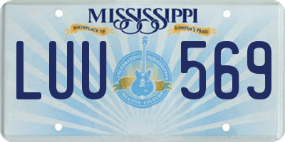 MS license plate LUU569