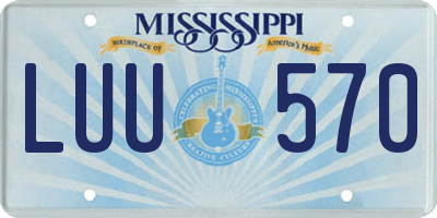 MS license plate LUU570