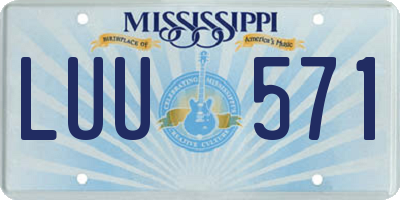 MS license plate LUU571